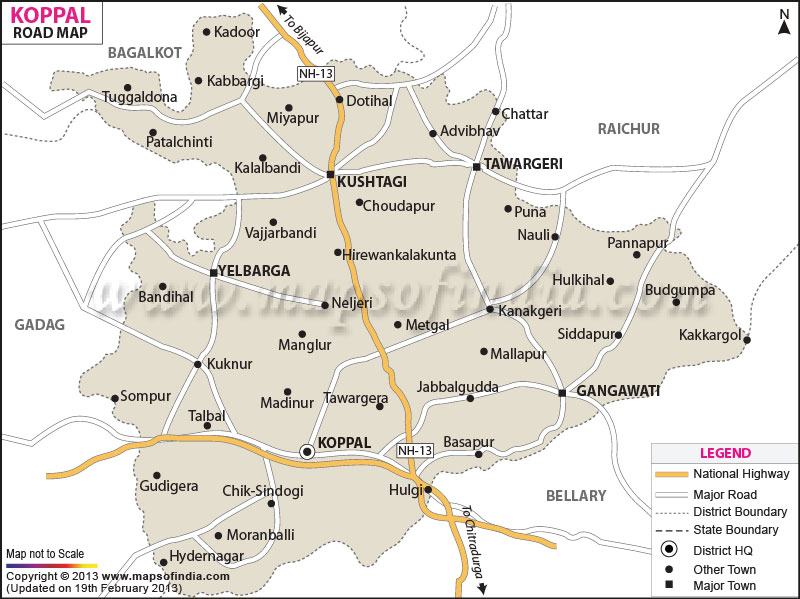 Road Map Of Koppal 