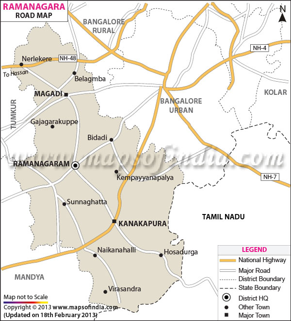 Road Map Of Ramanagara 