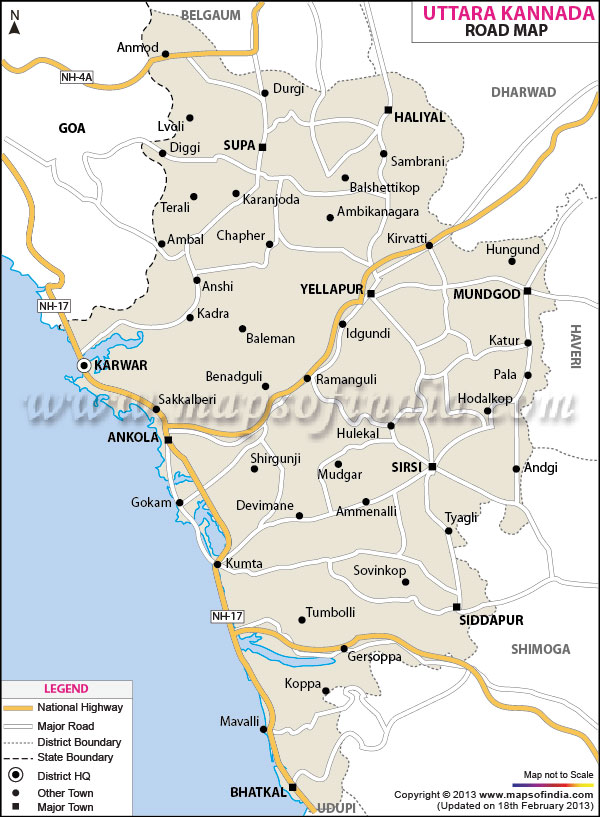 Road Map Of Uttar Kannad 