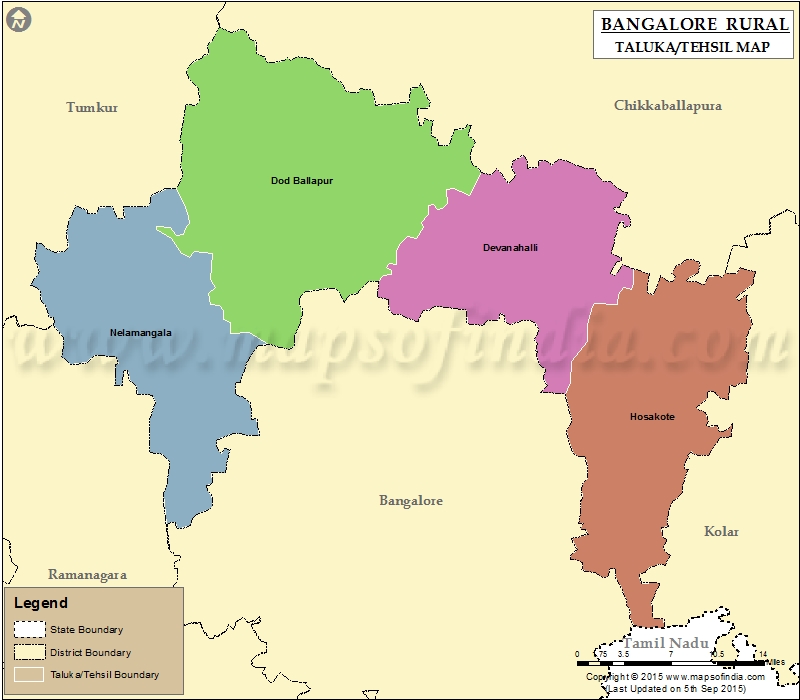Tehsil Map of Bangalore Rural