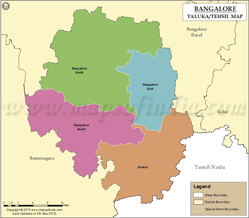 Tehsil Map of Bangalore