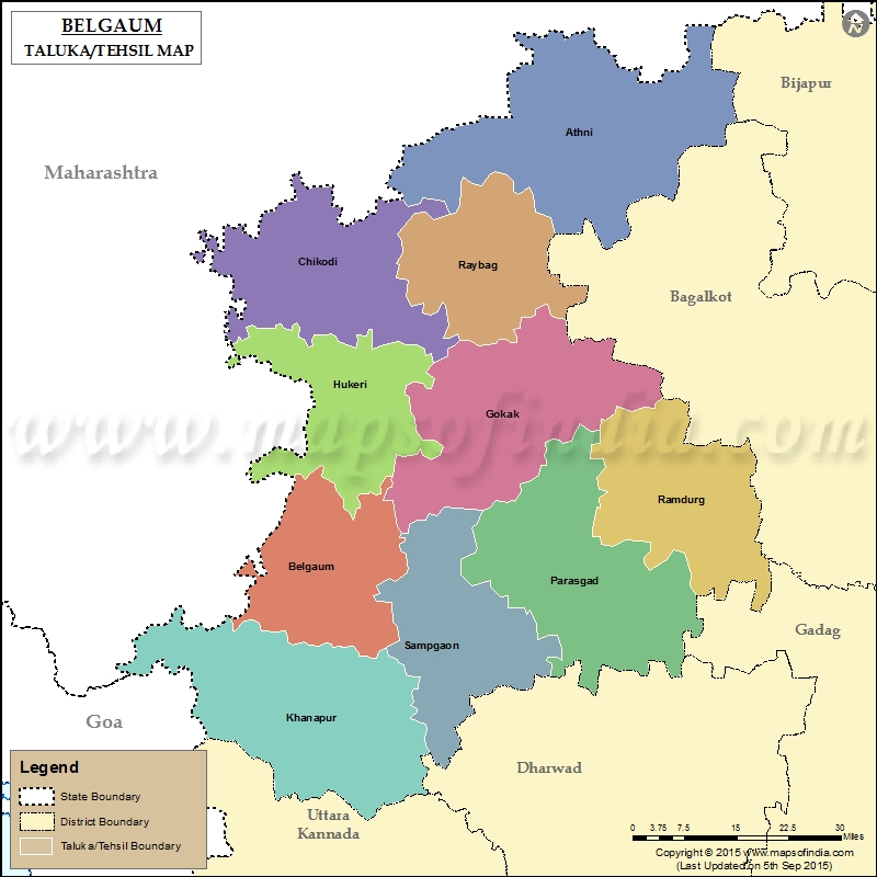 Belgaum Tehsil Map, Belgaum Taluk Map