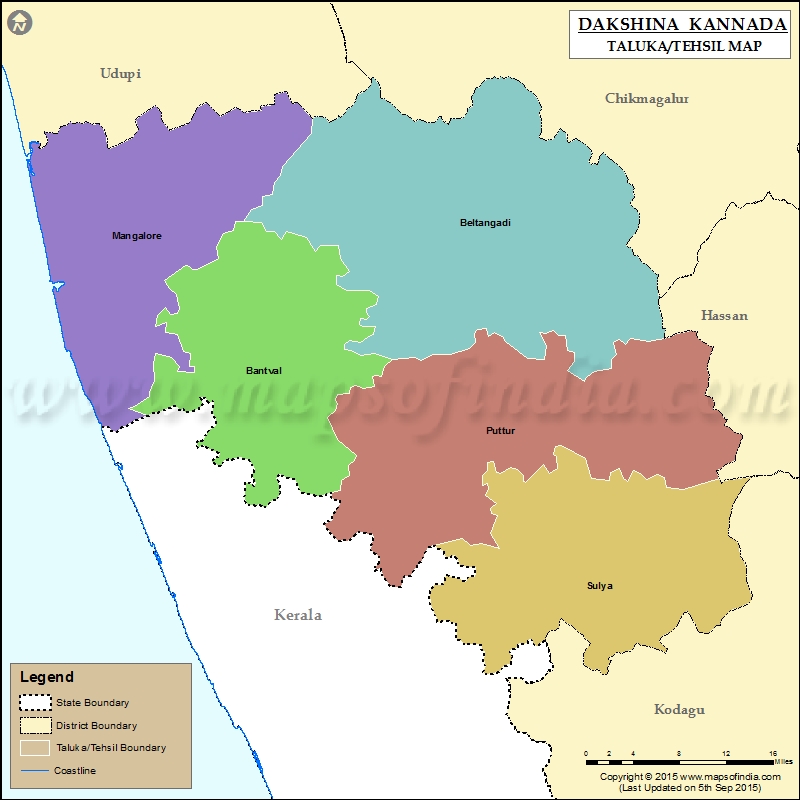 Tehsil Map of Dakshin-Kannada