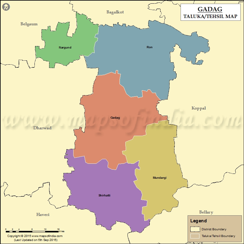 Tehsil Map of Gadag