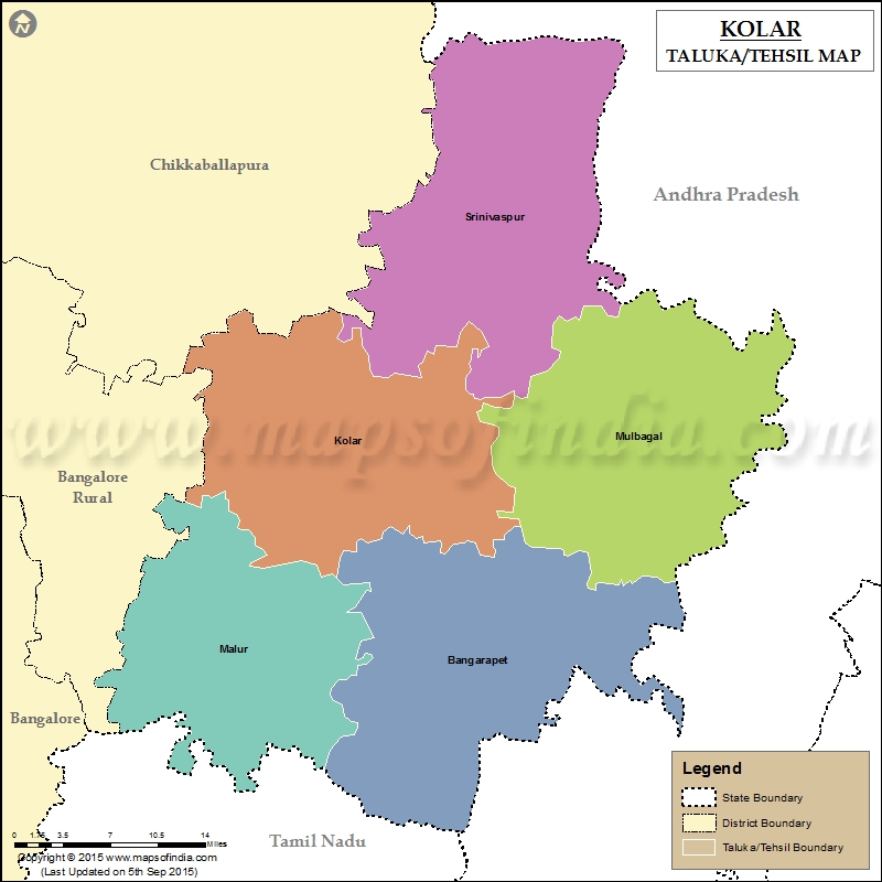 Tehsil Map of Kolar