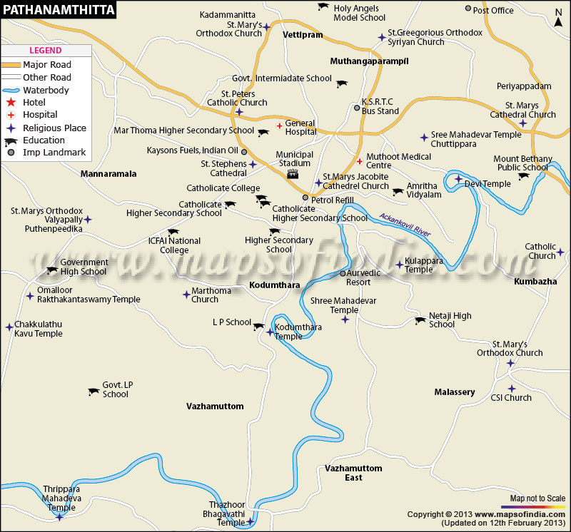 Ernakulam To Pathanamthitta Route Map Pathanamthitta City Map
