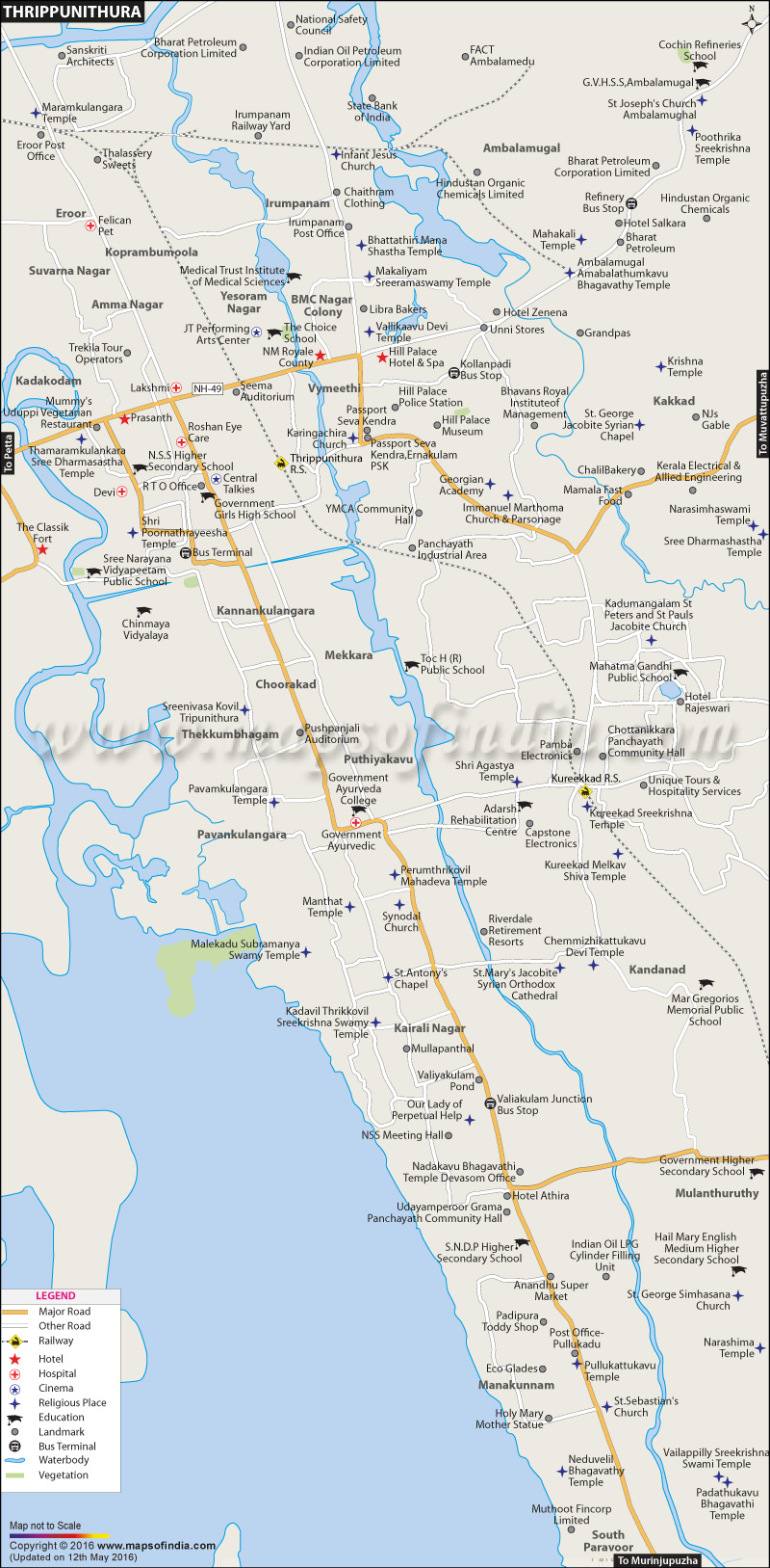 Thrippunithura City Map
