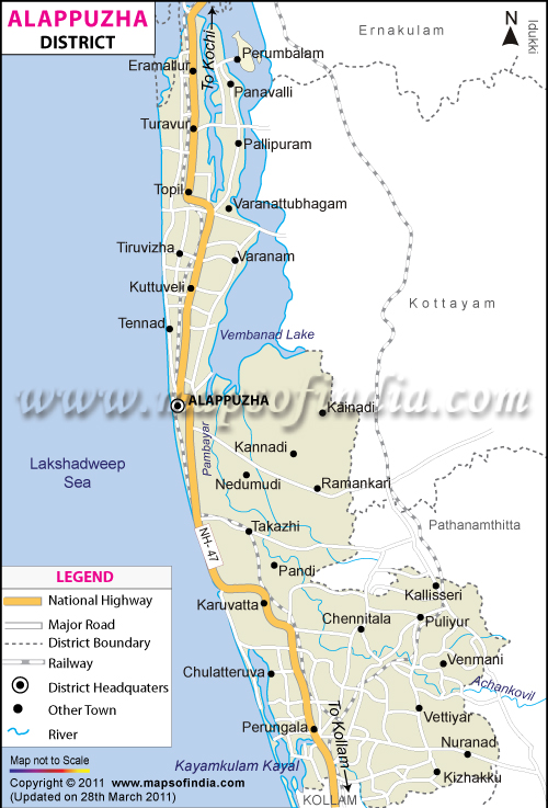 District Map of Alappuzha