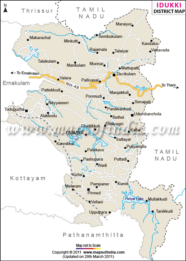 District Map of Idukki