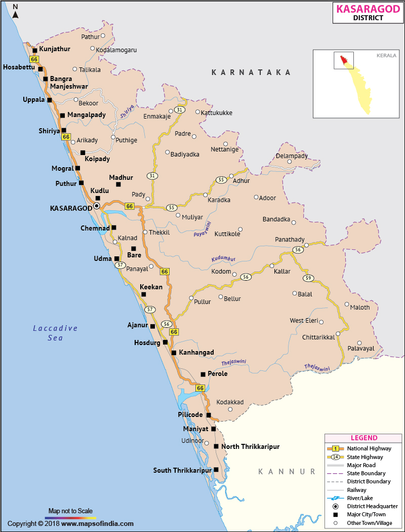 District Map of Kasargod