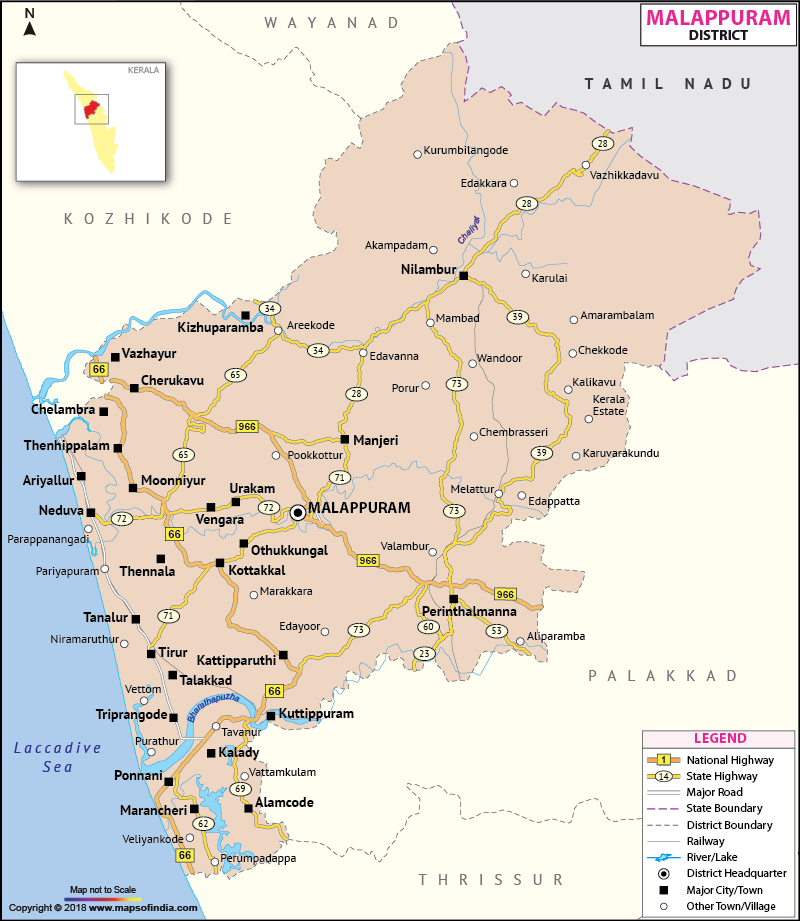 District Map of Malappuram