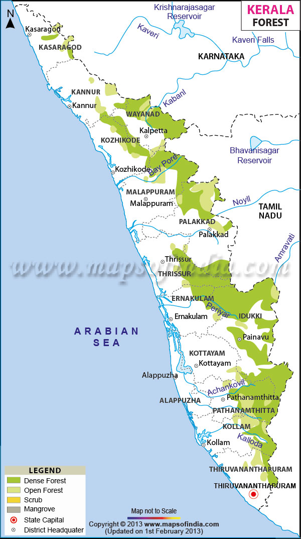 Kerala Forest Map Forest In Kerala