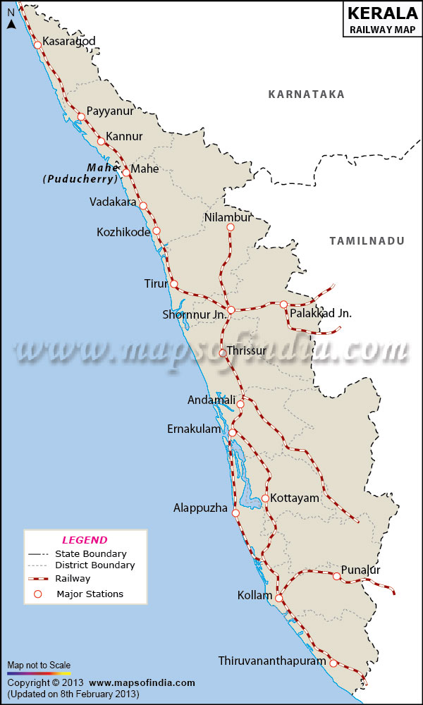 Ernakulam To Kollam Route Map Kerala Rail Network Map