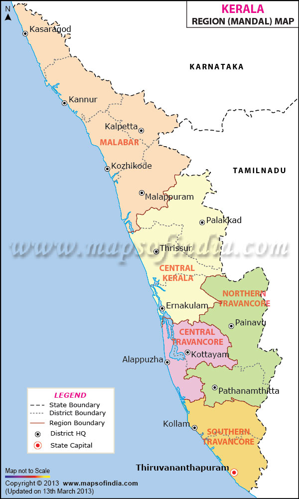 Kerala Regions Map