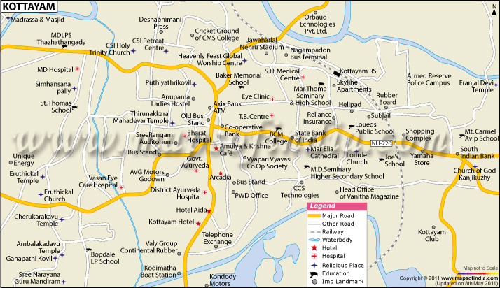 kottayam tourist map