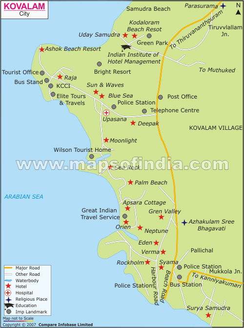 Kovalam City Map