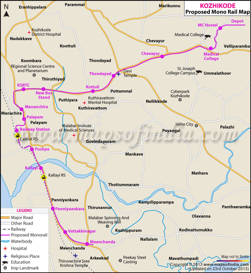 Kozhikode Monorail Map