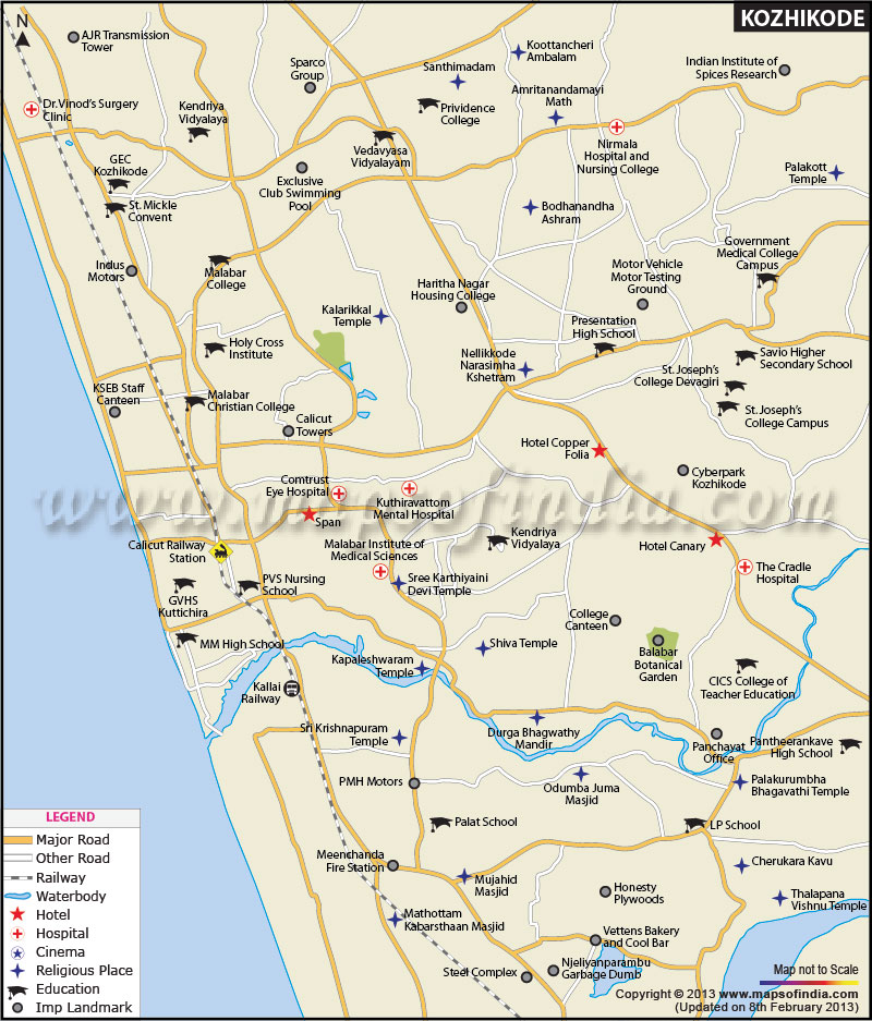 Kozhikode City Map