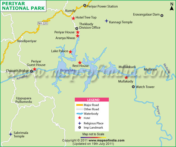 Periyar National Park Map