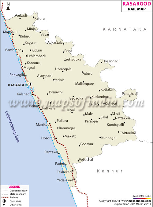 Railway Map of Kasargod