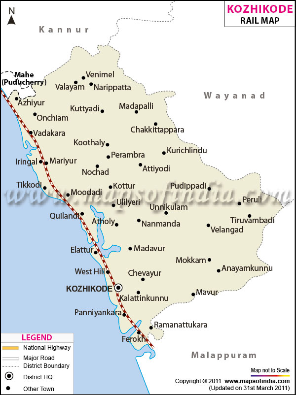 Railway Map of Kozhikode