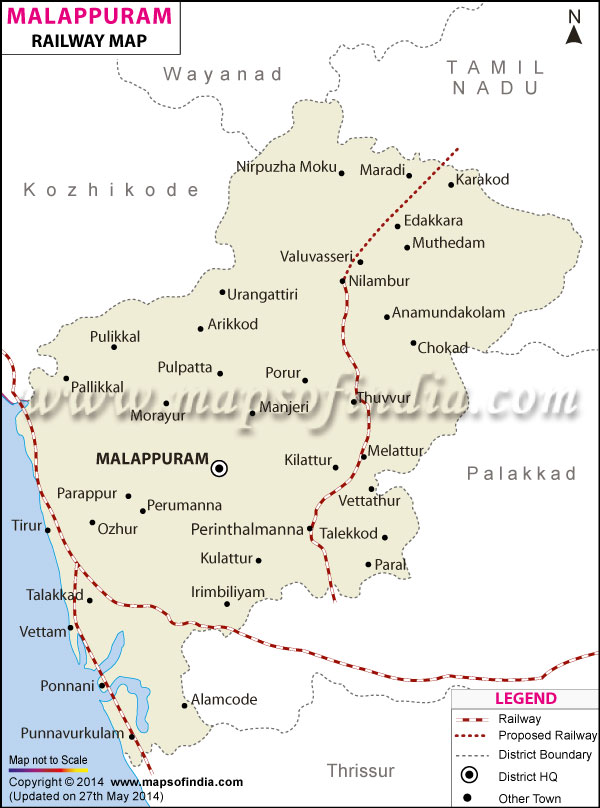 Railway Map of Malappuram
