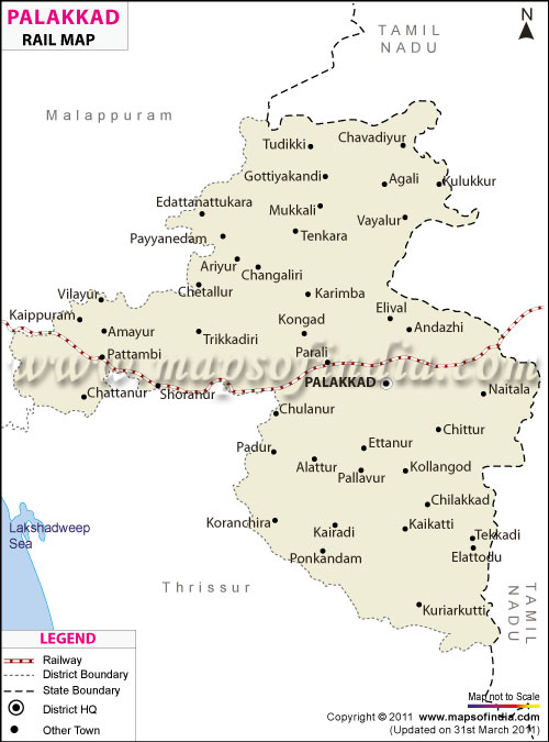 Railway Map of Palakkad