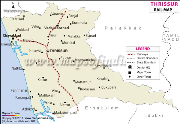 Railway Map of Thrissur