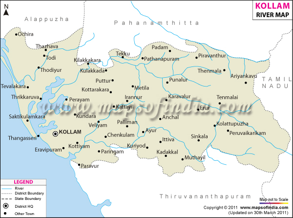 River Map of Kollam