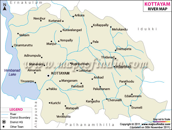 River Map of Kottayam