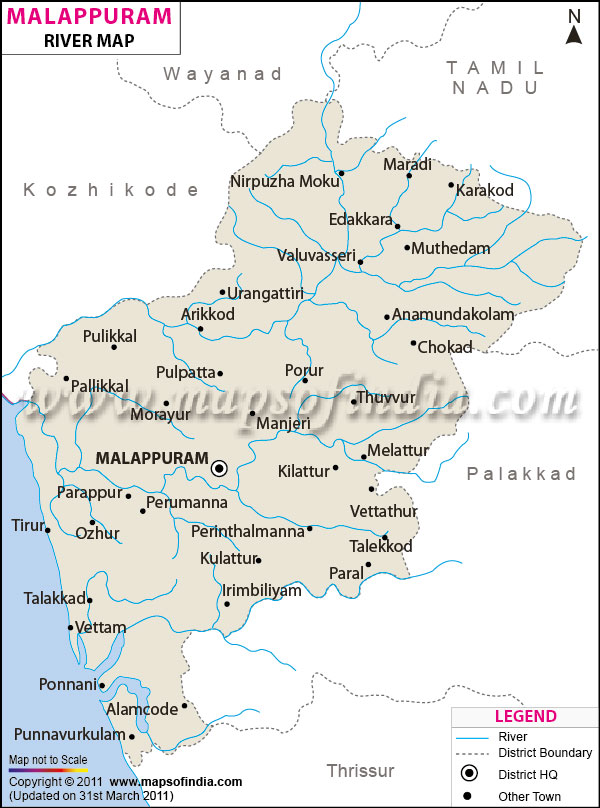 River Map of Malappuram