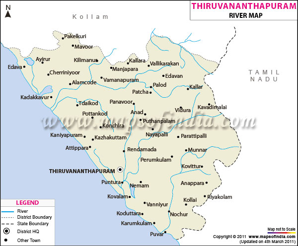River Map of Thiruvanathapuram