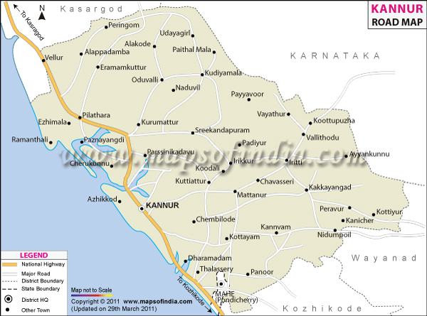 Kannur Road Map Kannur Road Map