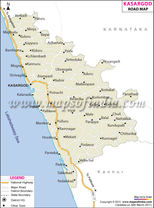 Trivandrum To Kasargod Route Map Kasargod Road Map