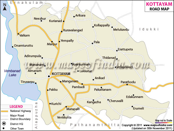 Road Map of Kottayam