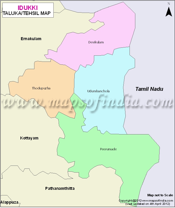 Tehsil Map of Idukki