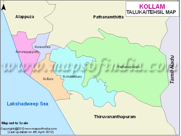 Tehsil Map of Kollam