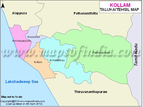 Tehsil Map of Kollam