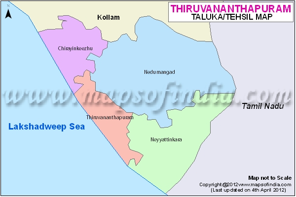 Tehsil Map of Thiruvananthapuram