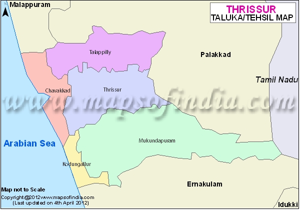 Tehsil Map of Thrissur