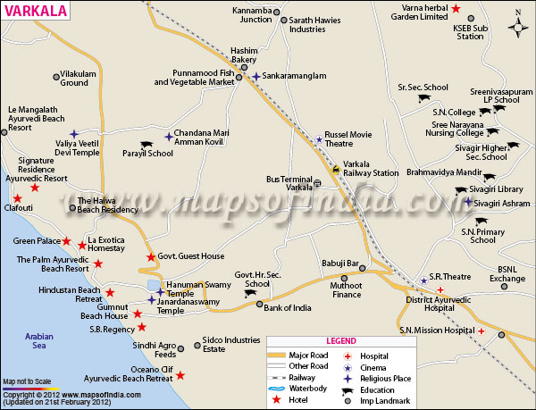 Varkala City MAp