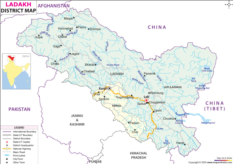 District Map of Ladakh