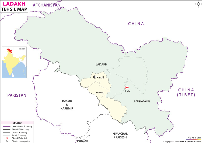 Tehsil Map of Ladakh