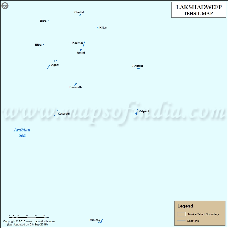 Lakshadweep Tehsil Map
