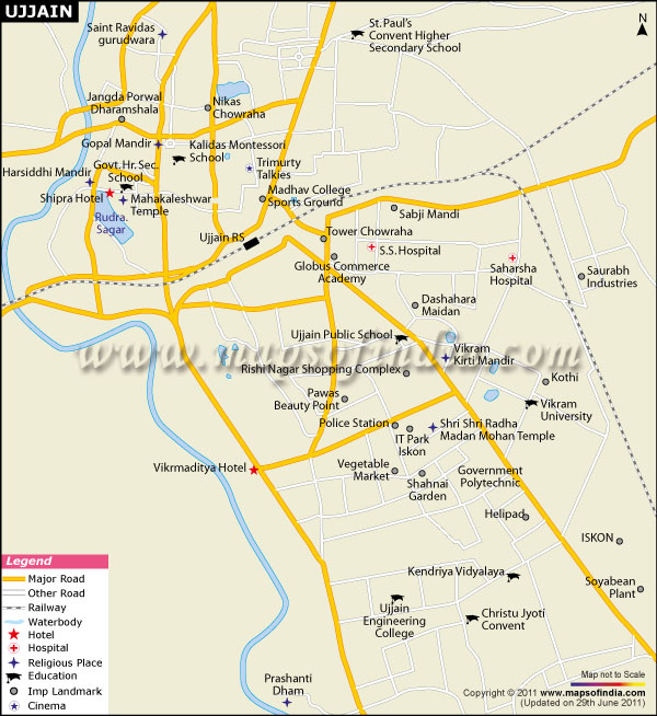 Ujjain city Map