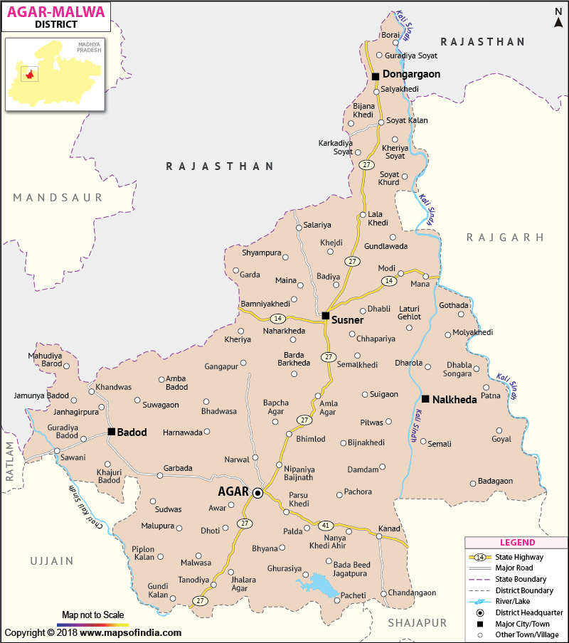 District Map of Agar Malwa