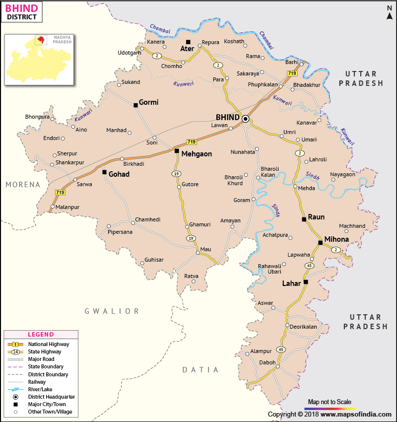 District Map of Bhind