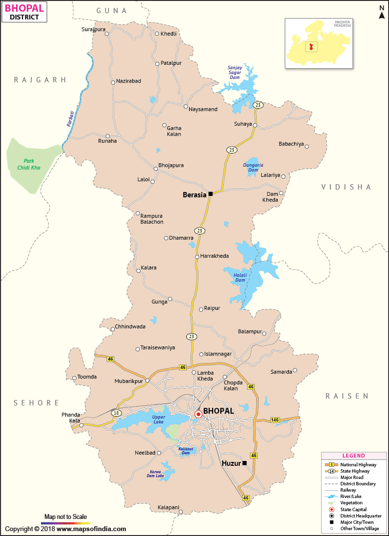 District Map of Bhopal