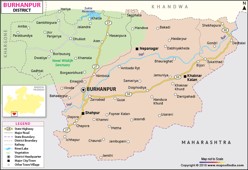 District Map of Burhanpur