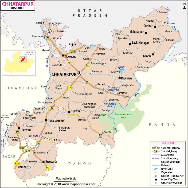 District Map of Chhatarpur